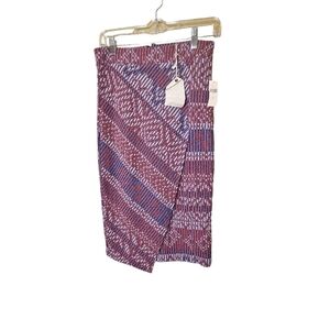 NWT Anthropologie Maeve Carolina Knit Pencil Skirt faux wrap SZ XS